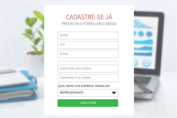 Preencha o formulário de cadastro